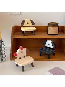 1pc Creative Cute Style Small Chair Phone Holder Tablet Stand Cartoon Cute Dorm Desk Decor Binge-Watching Accessory Portable Desktop Style - A - View 4