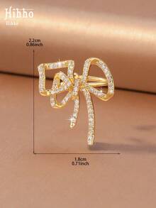 Hihho 1pc Elegant High-End Bow Knot Non-Pierced Ear Clips For Women, Fashionable Elegant Romantic Personalized Ear Jewelry, Suitable For Daily Wear, Holidays, Parties, Commuting, Can Be Paired With Earrings - Ear Bone Clip - View 7
