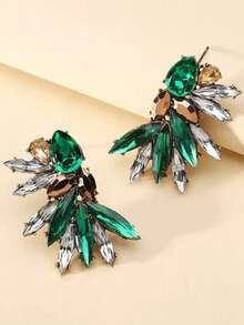 1 Pair Geometric Leaf Earrings, Fashionable And Unique, Suitable For Women's Daily Commute Wear - Red - View 7