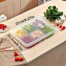 Two New Thickened Refrigerator Storage Boxes With Six Compartments, PP Material, Kitchen Organizing Style, Refrigerator Organizer, For Organizing Ingredients, Green Onions, Meat, And Various Seasonings - Multicolor - View 4