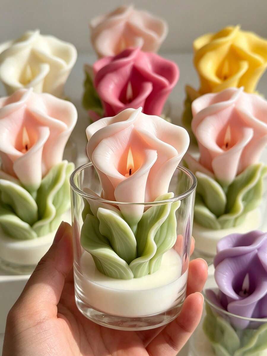 3D馬蹄花矽膠模具 DIY馬蹄花造型香氛蠟燭/石膏/手工皂製作工具 手作烘焙翻糖裝飾模型 - 馬蹄蓮-模具 - 查看 1