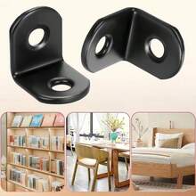 5/24/40pcs Black Stainless Steel L-Shaped Corner Bracket Set, 90 Degree Right Angle Bracket, Includes 10/48/80pcs Screws - A - View 5