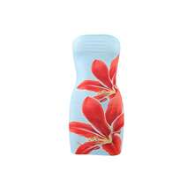 Vestido corto ajustado sin tirantes con estampado floral para mujer, estilo sexy europeo y americano, verano 2026 - Rojo - Ver 9