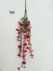 2pcs Artificial Violet & Eucalyptus Flower Wall Decor, Rose Pink Dawn Flower Wall Hanging, Waterproof, Vivid Flowers With Green Leaves, Suitable For Indoor And Outdoor Decoration, Wedding, Porch, Yard, Garden, Realistic Plastic Flowers For Various Occasions - Multicolor - View 10