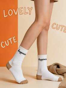 5 Pairs Calf-Length Socks With Bear Patterns For Women, Japanese Preppy Style, Cute Cartoon Design,Comfortable And Breathable - Multicolor - View 6