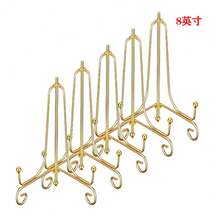5/10pcs 4-Inch Metal Display Stands, Gold-Color Holders Suitable For Frames, Decorative Plates, Dishes, Books And Tabletop Decor - Gold - View 13