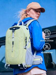 CAMEL CROWN Outdoor professional mountaineering bag men's backpack travel large capacity backpack women's hiking sports climbing schoolbag - 抹茶綠 - 查看 5