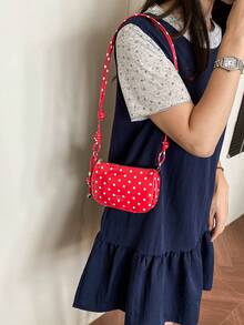 Polka Dot Mini Small Bag Women's New Style Exquisite Compact Fashionable Versatile Crossbody Bag - Red - View 8