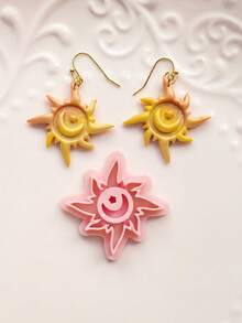 Celestial Sun & Moon Clay Cutter Mold Set, Polymer Clay Earring Making Tools, DIY Jewelry Craft Supplies, PLA Pottery Mold - Sun - View 7
