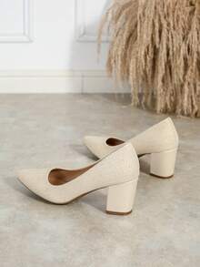 Sepatu Hak Tinggi Wanita Serbaguna untuk Musim Panas, Ujung Lancip, Gaya Segar dan Elegan, Cocok untuk Musim Semi dan Gugur, Nyaman, Anti Selip, dan Bernapas. - Aprikot - View 7