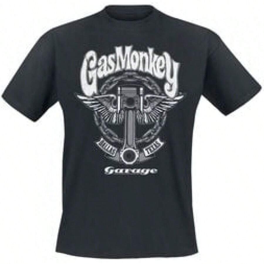 Unisex Adult T-ShirtUnisex Adult T-ShirtBig Piston, Gas Monkey Garage, T-Shirt - Black - View 1