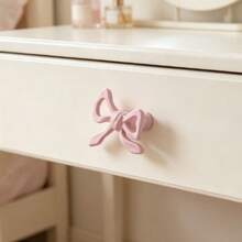 1/10/15/20pcs Pink Bow Knobs, Girly Style Pull Handles, Wardrobe, TV Cabinet, Bookshelf, Sliding Door, Single Hole Bow Handles - single hole - View 3