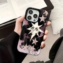 **Funda para teléfono con diseño de estrellas, compatible con Samsung, Apple, VIVO, OPPO, , Transsion, ,  y Honor. Fabricada en TPU, ofrece protección contra golpes y caídas. Un regalo perfecto para amigos y familiares.** - Negro - Ver 6