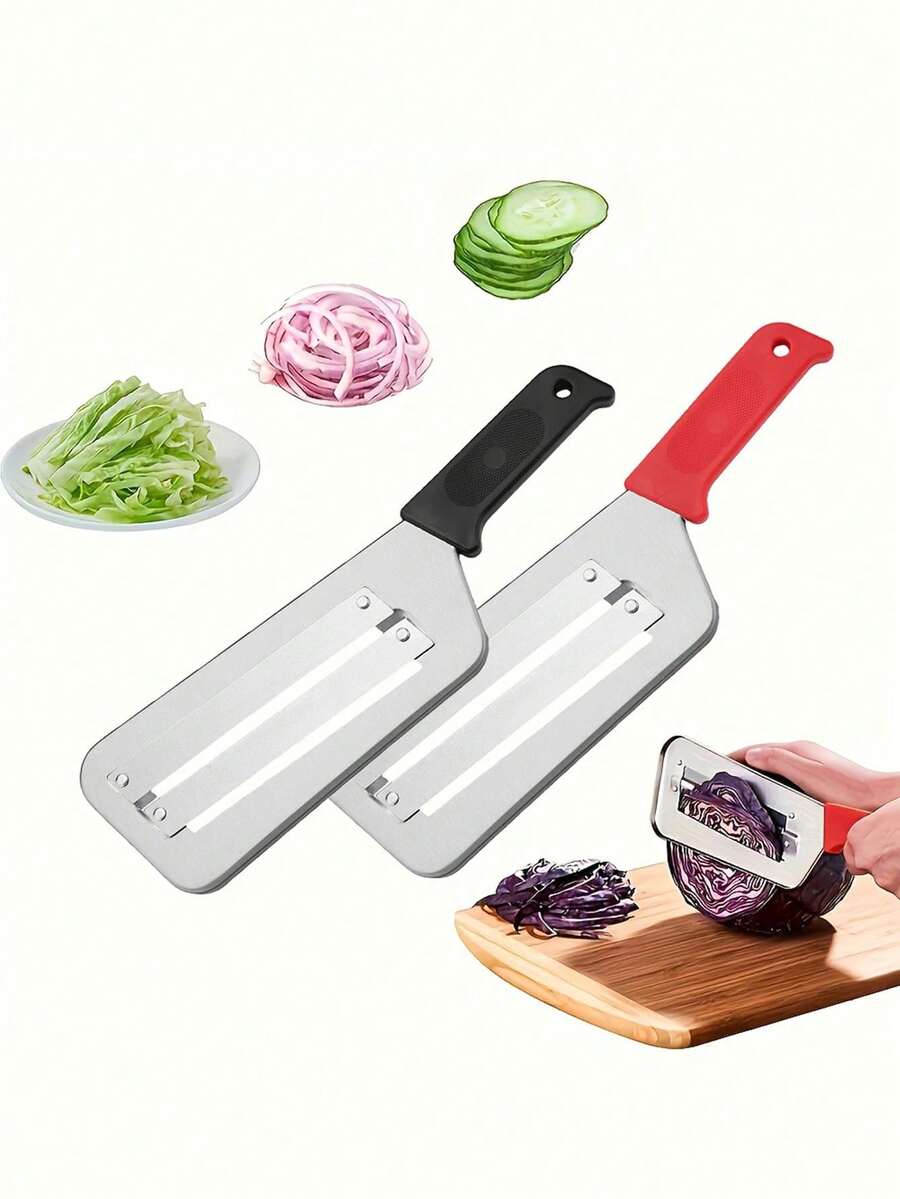 1pc Double-Edged Vegetable Knife, Slicer, Cabbage Shredder, Peeler, Kitchen Gadget, Fruit And Vegetable Cutter