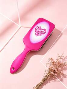 1pc Large Letter Series Full Print Air Cushion Comb, Vibrant Color Massage Comb, Suitable For Hair Styling, Curly Hair, Straight Hair, All Hairstyles, Barber Salon Beauty Travel Essential Hair Care Product, Campus Portable Air Cushion Comb - Multicolor - View 12