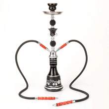 1pc Classic Small Double Tube Arabic Hookah Complete Set Glass Water Pipe Shisha Accessories No Electricity Required Arabic Hookah Glass Bowl - one-size - View 16