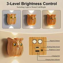 Indoor Up & Down Light Wall Sconce, 3-Color Dimmable, Smart Decorative Wall Light, Wireless LED Wall Lamp, Battery Powered Night Light, Suitable For Bathroom, Bedroom, Kitchen, Entryway, Home Decor, Living Room Decor - Multicolor - View 7