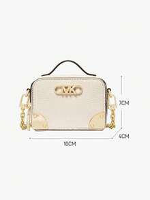 Michael Kors Estelle 女款迷你斜背包錢包附肩背鏈條 - 白色 - 查看 8