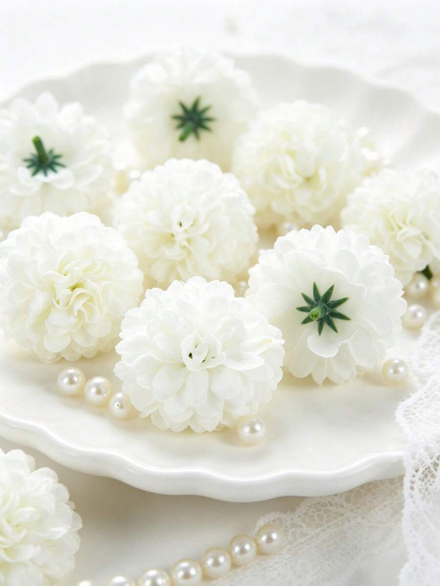10pcs Realistic Artificial Plastic Lemon Slices, Faux Lemon Slice Fruit Model For Party, Home, Kitchen, Restaurant, Living Room, Outdoor Garden Decor, Mother's Day Gift, Birthday Gift, Graduation Season Gift, Wedding Season, Floral Arrangement Art, Photography Props - Milky White - View 1