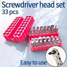 Juego de 34 piezas de destornillador de trinquete reversible de 36 dientes mini, para espacios estrechos, llave rápida de avance y retroceso, juego de puntas Torx y hexagonales! - 34 juegos de herramientas de reparación - Ver 4
