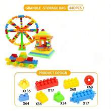 Children's Large Building Blocks Plastic Toy, DIY Assembly Early Education Puzzle Toy, Preschool Gift, Halloween, Christmas Gift - Multicolor - View 18