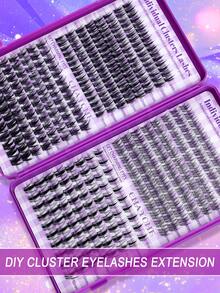 400 piezas Pestañas postizas de visón sintético 3D con rizo en C, de alta calidad y bajo precio, pestañas postizas DIY nuevas, suaves y esponjosas, adecuadas para maquillaje, extensiones de pestañas, pestañas cortas, pestañas DIY, pestañas de color claro, extensiones de pestañas DIY en casa - Multicolor - Ver 8