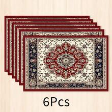 1pc Persian Style Placemat, Breakfast Mat, Coffee Mat, Coaster Set, Bowl & Plate Mat, Home Decor, Kitchen Accessory, Easy To Clean Placemat, Suitable For Family, Kitchen & Dining Table Decor, Holiday Gift, Multi-Piece Set, Linen Placemat - Multicolor - View 12