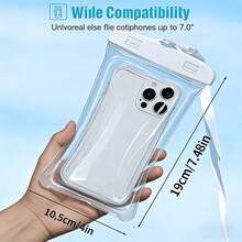 1個通用透明手機袋,自封式防水手機袋,防塵防震乾袋,適用於海灘游泳潛水戶外運動 - 彩色 - 查看 10