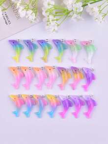 20pcs Fashionable Cute Gradient Dolphin Charms, Suitable For Jewelry Accessories - dolphin - View 2