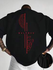 Kreatives T-Shirt mit Rundhalsausschnitt und Front- und Rückseitendruck, aus reiner Baumwolle, modisches Kurzarm-Oberteil für den Sommer, ideal für den Alltag, ein unverzichtbares Geschenk für Ausflüge. - Schwarz 2 - Übersicht 2