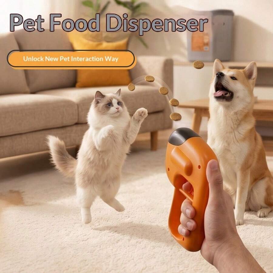 Pistol Mainan Interaktif untuk Kucing dan Anjing! Peluncur Makanan Tekan, Pemberi Makan Lambat Anti-Obesitas + Penghilang Kebosanan, Kapasitas Besar Tanpa Bocor, Menyenangkan untuk Hewan Peliharaan dan Pemiliknya! - MultiWarna - View 1