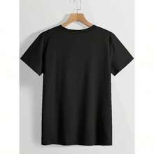 Camiseta de moda con estampado de gato, patrón moderno que muestra un temperamento único - [Negro] - Ver 5