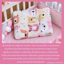 Travesseiro Almofadinha Anatômica Cabeça Chata Estampado Para Bebê Menina Menino - URSINHA MEL - Visão 7