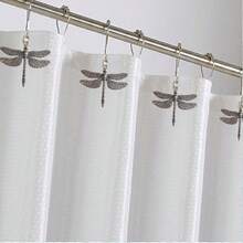 12 chiếc móc treo rèm phòng tắm hình chuồn chuồn, vòng treo rèm chống rỉ, chủ đề côn trùng mùa xuân, kim loại, chống nước, bi lăn dễ lắp đặt, trang trí phòng tắm chủ đề rừng tự nhiên vườn quê trang trại - Nhiều màu - Xem 5