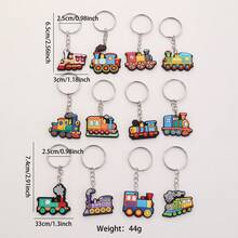 12pcs PVC Small Train Keychains, Colorful Small Train Keychains - Sets - View 2