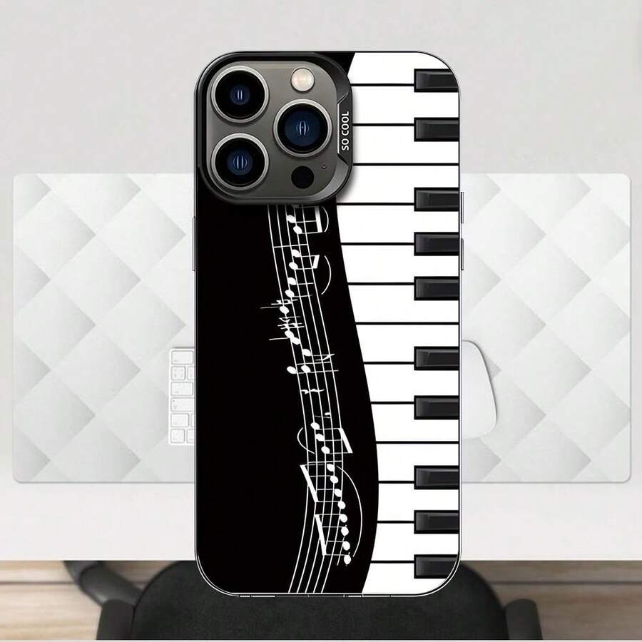 24h Shipping From DE/FR/ES | Black & White Piano Keys High-End Elegant UV Printed Case With Durable, Wear-Resistant, Camera Protection & Shockproof – Perfect Holiday Gift – Compatible With Apple 11/12/13/14/15/16/17 Pro Max/Plus/SE/Air – For Samsung Galaxy S21/S22/S23/S24/S25 Ultra & 13/14/15 Pro/Ultra - 圖片色1pcs - 查看 1