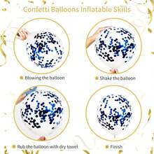 139-Piece Blue And Black Balloon Garland Set - 18/12/10/5 Inch Royal Blue And Silver Confetti Balloon Arch Set, Suitable For New Year, Graduation, Birthday, Wedding, Photo Props, Holiday Celebrations, Event Planning - Multicolor - View 8