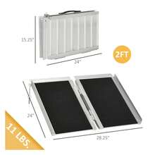 2ft Aluminum Wheelchair Ramp - Portable Mobility Ramp For Scooters, Wheelchairs & Bikes - 594lbs Capacity - Lightweight Folding Ramp For Doorways - Multicolor - View 2