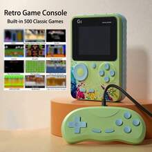Byteuni 500-In-1 Retro Handheld Game Console, 1020mAh Battery, 2.4" Large Screen, 500 Classic FC Games Built-In, Includes Controller, Plug And Play, Supports TV Connection, 1 Unit - Single/Dual Player - Multicolor - View 12