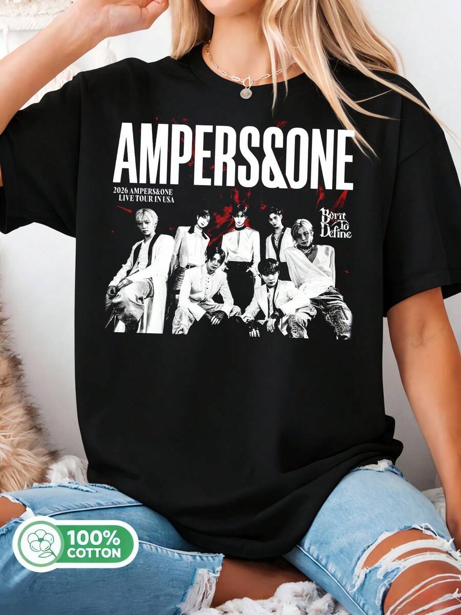 AMPERSANDONE Live Tour Born To Define T-Shirt, AMPERS&ONE Definition T-Shirt, My First Tour T-Shirt, Ampersandone Member Tee - Black - View 1