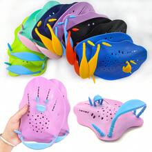 Paletas de natación, correa de silicona ajustable unisex, adecuadas para natación, deportes acuáticos y entrenamiento físico. Paletas de natación - Entrenamiento profesional y paletas de natación personales, diseño ergonómico con superficie de paleta de malla, artículos esenciales de playa, accesorios de playa, flotador de piscina - Multicolor - Ver 10