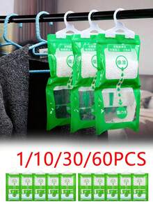 1/10/20/40pcs/Set Bolsas absorbentes de humedad para armario, bolsas deshumidificadoras colgantes, anti-moho y anti-humedad, adecuadas para cocina, baño, gabinete, armario, zapatero, coche, escuela, oficina, hogar, dormitorio, viaje, decoración del hogar, Navidad. Nota: Cada una contiene 50g, deshumidificador doméstico. - Multicolor - Ver 13