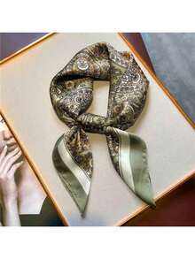 1pc Fashionable Retro Elegant Versatile Breathable Sun Protection Cashew Print Square Scarf - Multicolor - View 3