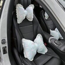 1PCS Lovely Design Car Headrest Pillow. Soft, Supportive, And Eye-Catching, Ideal For Making Your Drive More Comfortable. - 藍色花朵頭枕 - 查看 2