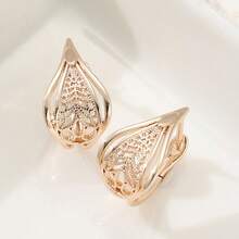 Vintage Hollow Water Drop Earrings, Elegant And Graceful, Perfect Gift For Holidays - Gold - View 5