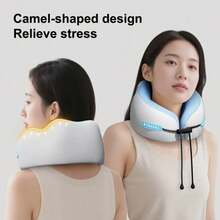 1pc Memory Foam Travel Neck Pillow - Ergonomic U-Shaped Airplane Pillow With Washable Cover & Storage Bag - GRAY - View 4