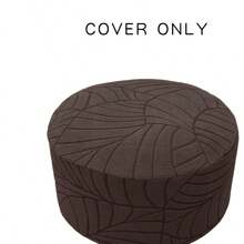 1pc Round Jacquard Ottoman Style Stretch Sofa Footstool Cover Full Wrap Storage Footstool Cover - Multicolor - View 13