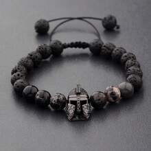 Men Helmet Bracelet Spartan Bracelet Gladiator Bracelet Warrior Natural Stone Adjustable Beaded Bracelets - Spartan Bracelet - View 13