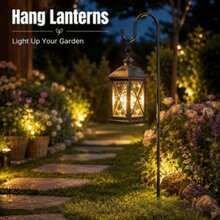 WIXHFG 2/4 Piece Heavy-Duty Shepherd's Hook Outdoor Garden Stand, With Five-Prong Base - Sturdy Iron Bird Feeder Stand, Suitable For Hanging Plant Baskets, Solar Lanterns, Outdoor Plant Hangers - Easy To Install, Wide Base Provides Stability - 2-pack - View 9