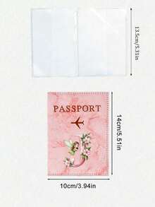 Passport Protector Cover, White Towel Embroidery, Letter Printing, Unisex, RFID Vintage Business Passport Holder, Portable Multifunctional Passport Wallet, Unisex, RFID Vintage Business Passport Holder, Portable Multifunctional ID Card Bank Card PU Leather Wallet Cover - Multicolor - View 5
